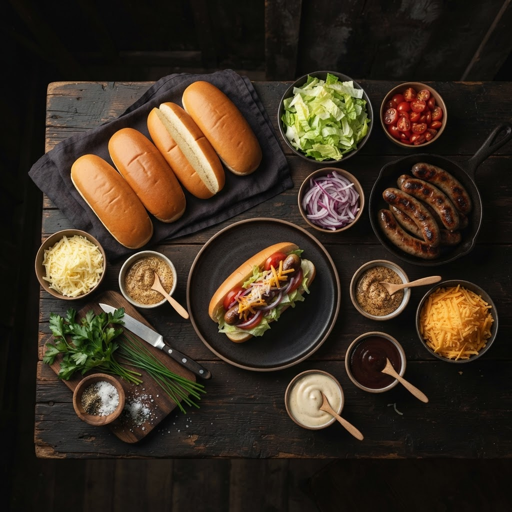 Ingredientes frescos e premium usados nos hot dogs da Diro